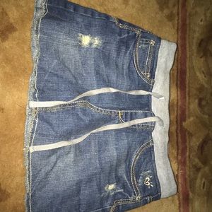 dark blue jean skirt